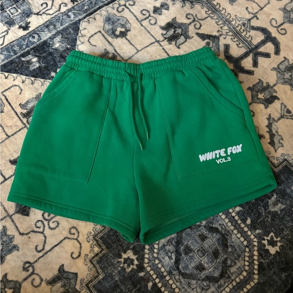 White Fox Boutique Pants - White Fox Green Sweatshorts